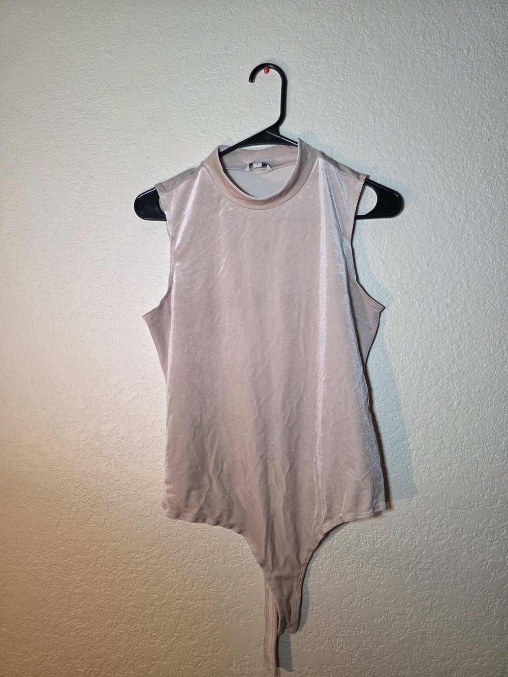 Guess Light Pink Velvet Sleeveless Bodysuit